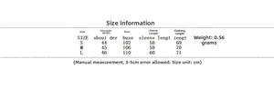Detailed size chart for velvet blazer featuring shoulder, bust, sleeve, and length measurements