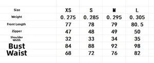 Tableau des tailles pour robe vintage col carré de XS à L avec mesures de buste et taille