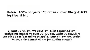 Size chart for floral mini dress showing measurements for S, M, and L in centimeters