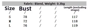 Size chart for slim fit midi dress with fabric details and bust measurements in CM