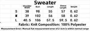 Tableau des tailles détaillé pour cardigan en maille incluant épaules et poitrine
