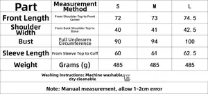 Guide des tailles détaillé pour ensemble veste et jupe en dentelle tailles S, M, L
