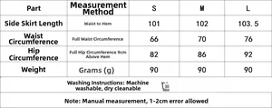 Guide des tailles pour ensemble jupe en dentelle avec mesures de taille et de hanches