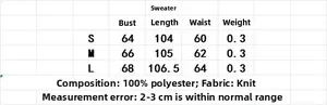Tableau détaillé des tailles pour robe en maille rayée avec spécifications du tissu