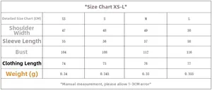 Detailed size chart for women's blazer and flared trousers from sizes XS to L in centimeters