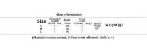 Size chart for bow pleated tank top showing bust and length measurements in cm