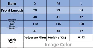 Detailed size chart table for women's striped knit sweater and casual pants set in polyester