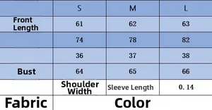 Size chart for women's V-neck linen-blend knit top showing S, M, and L dimensions