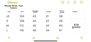 Comprehensive size chart for women leather jacket showing chest and sleeve measurements