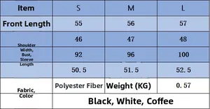 Detailed size guide for women's V-neck knit top including length and bust measurements