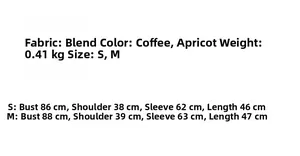 Detailed size chart with measurements for women long sleeve bow sweater in S and M