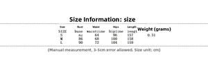 Size chart for slim fit one-shoulder dress showing bust, waist, and length in cm