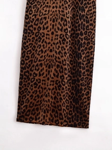 Chic Y2K velvet leopard print maxi dress featuring cut-out detail and metal shell buckle