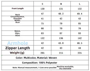 Detailed size chart for the summer knit maxi dress showing S, M, L measurements