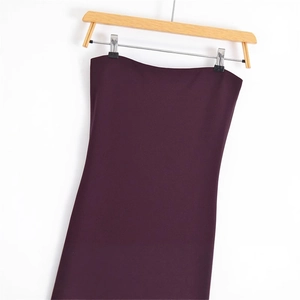 Robe bustier moulante rouge vin élégante pour femme style décontracté printemps 2025