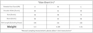 Size chart for cutout sleeveless maxi dress with bust and length measurements in cm