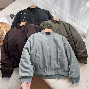 Collection of oversized bomber jackets in black, coffee, army green and light gray