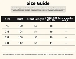 Size chart for women's V-neck denim vest, detailing XL to 4XL measurements and fit tips