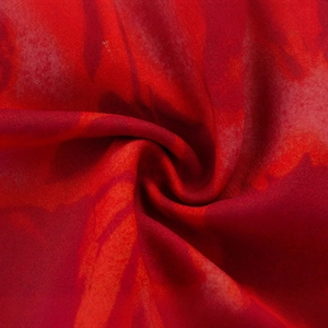 French vintage red floral chiffon mini dress with tie straps and draped texture detail