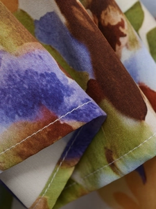 Summer elegant floral dress featuring premium soft fabric and intricate abstract pattern