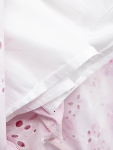 Summer hollow floral dress with detailed embroidery and premium white cotton lining