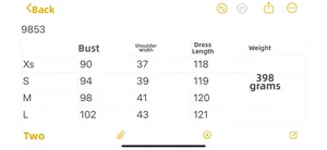 Size chart for white embroidered short sleeve midi dress with chest and length data