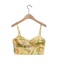 Ensemble Jupe Midi Taille Haute Coupe en A Et Débardeur Crop Top Imprimé Floral d'Été pour Femmes Tenue de Vacances