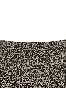 Jupe d'été léopard ligne A pour femme avec taille élastique smockée et plissée