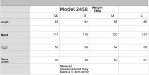 Guide des tailles pour sweat à capuche en polaire avec mesures détaillées du XS au L