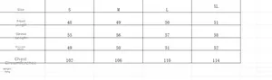 Detailed size chart for women's faux suede biker jacket with specific measurements