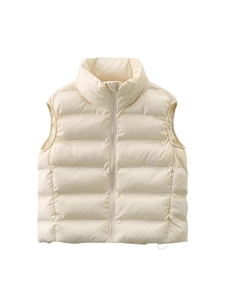 Gilet Matelassé Sans Manches pour Femme Léger Col Montant Ample Fermeture Éclair Gilet Extérieur Décontracté Rembourré en Coton