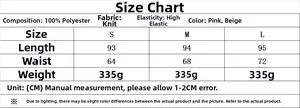 Guide des tailles pour ensemble en tricot avec détails du tissu 100% polyester