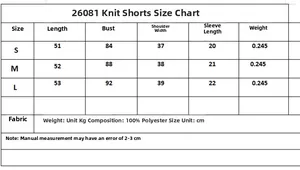 Detailed size chart for women's knit jacket showing measurements from S to L in centimeters