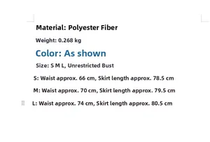 Guide des tailles détaillé pour robe dos nu en polyester avec mesures S, M, L