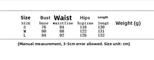 Detailed size chart for V-neck backless maxi dress showing bust, waist and length specs