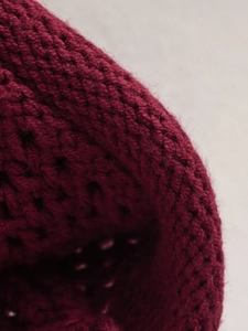 Chunky knit cardigan for women in deep burgundy with premium textured wool fabric