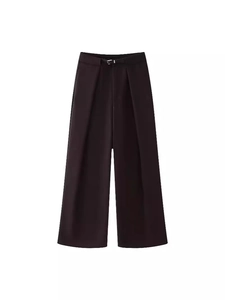 Women V Neck Vest And High Waist Wide Leg Trousers Top And Bottom Office Commute Streetwear Solid Color Outfits