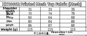 Size chart table for yellow mesh mini dress showing bust, waist, and hips measurements