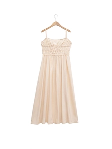 Women Summer Sexy Smocked Spaghetti Strap Maxi Dress Casual Solid Color Slim Fit A-Line Long Party Beach Dress