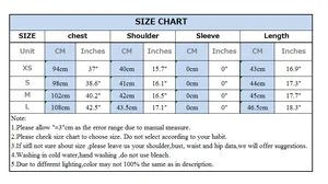 Detailed size chart for the floral embroidered vest with measurements in cm and inches