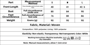 Detailed size chart for Y2K tassel vest showing S, M, L measurements and 100% polyester info