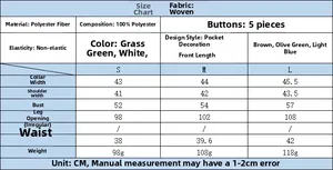 Detailed size chart for women Y2K cropped shirt showing fabric and dimensions in cm