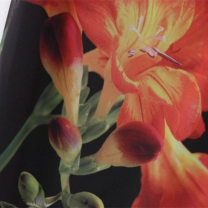 Summer Y2K vintage floral print bandeau dress featuring vibrant orange and yellow blooms