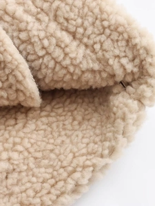 Damen Y2K Oversize Sherpa Fleece Wendeweste mit cremefarbener Textur und Wollstoff