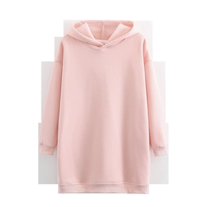 Pink oversized Y2K hooded sweatshirt in soft cotton with ribbed cuffs and hem