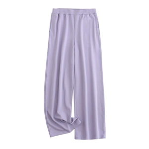Pantalon de jogging Y2K lavande pour femmes avec taille élastique et poches décontractées