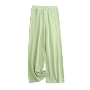 Pantalon de jogging Y2K ample à taille haute et jambe large en vert clair avec poches latérales