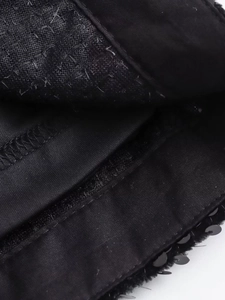 Pantaloncini neri con paillettes Y2K a vita alta da donna con perline e fodera liscia