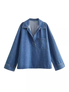 Mujeres Y2K Streetwear Azul Lavado Denim Top Y Pantalones de Pierna Ancha Casual Suelto Denim Camisa Y Pantalones Moda Ropa Diaria