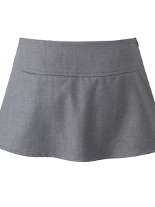 Grey mini A-line skirt extender with side zipper and bow detail for 2024 spring fashion